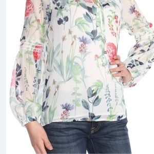 Tommy Hilfiger Women's Floral Printed Peasant Blouse, Size XS